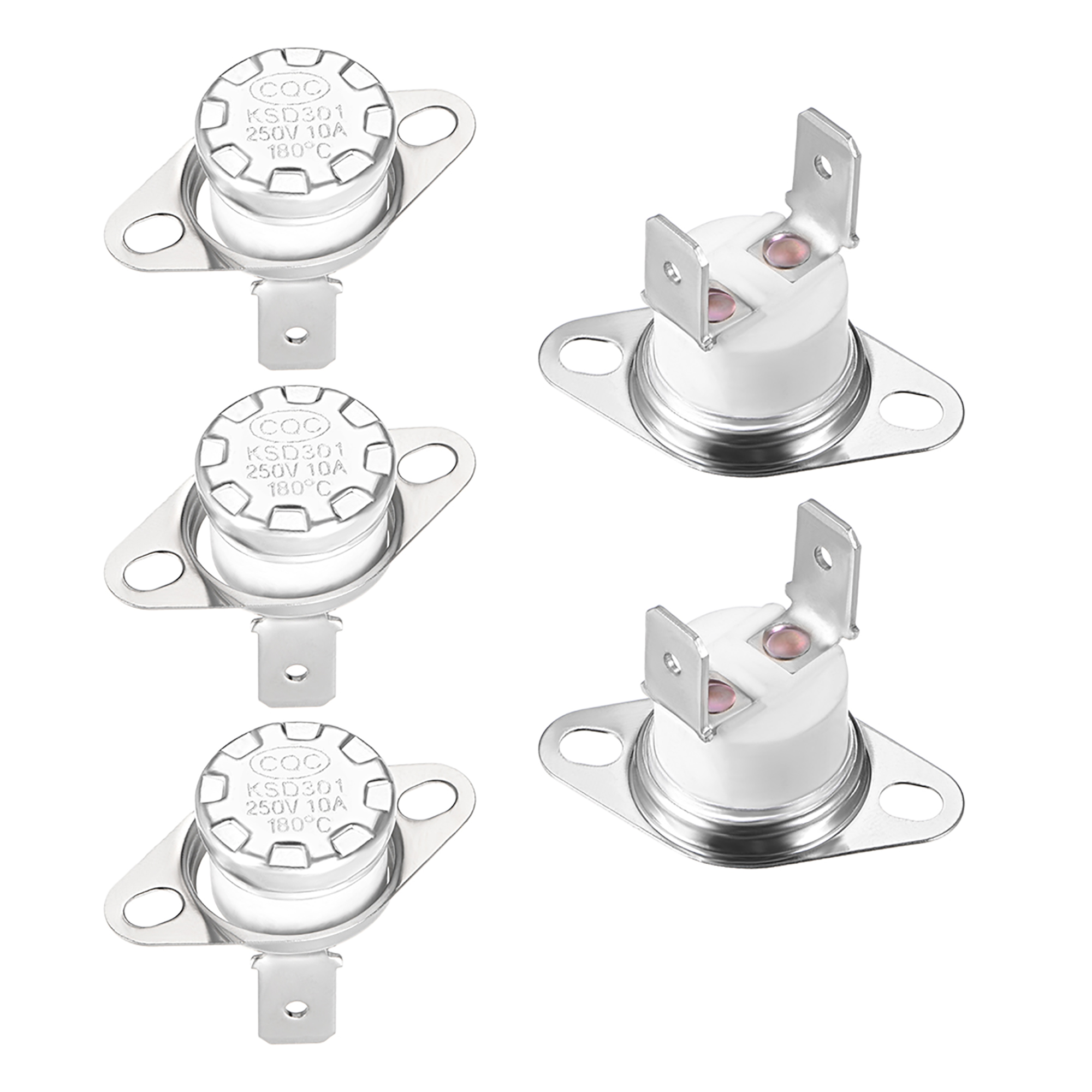 Temperature Control Switch Thermostat 180°C 10A Normally Closed 5pcs