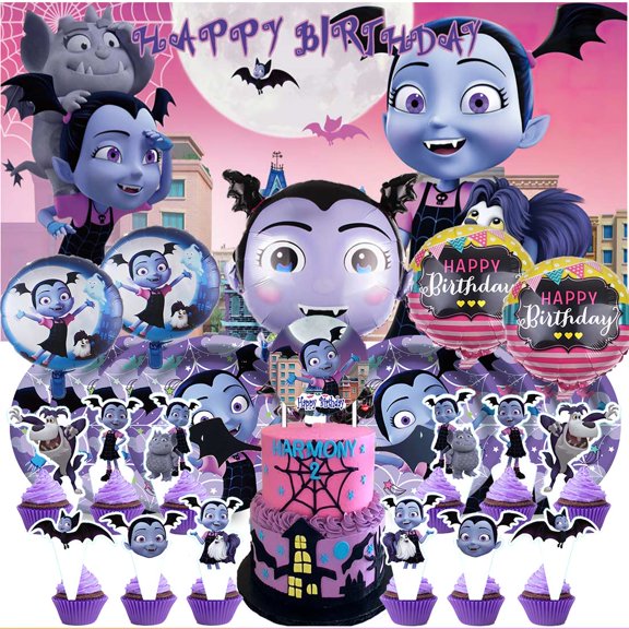 Vampirina Party Supplies Decor Tableware Backdrop Banner Cake Topper Balloons Birthday Decorations