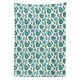 thumbnail image 2 of Green Leaf Tablecloth, Monstera Coconut Palm Tree Leaves Exotic Rainforest Foliage Eco, Rectangle Satin Table Cover Accent for Dining Room and Kitchen, 60" X 90", Turquoise and Navy Blue, by Ambesonne, 2 of 2