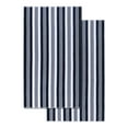 thumbnail image 2 of Superior Maui Striped Cotton Oversized Cotton Blue Beach Towel, Set of 2, 2 of 7