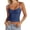 Blue, variant on Women's Adjustable Strap Camisole, Round Neck Sleeveless Vest Top with Spaghetti Straps, Slim Fit Basic Layering Piece for Summer Hot Pink S
