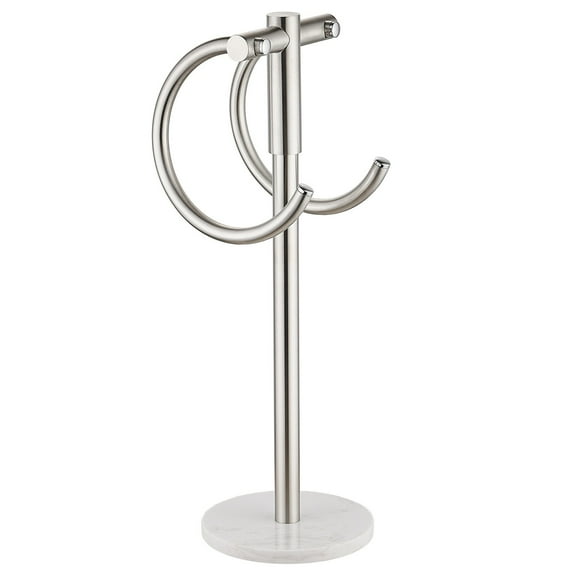 Brushed Gold Vertical Towel Bar Hanger Hand Towel Bar Bathroom Vanity Countertop Towel Rack Freestanding Stainless Steel Towel Ring