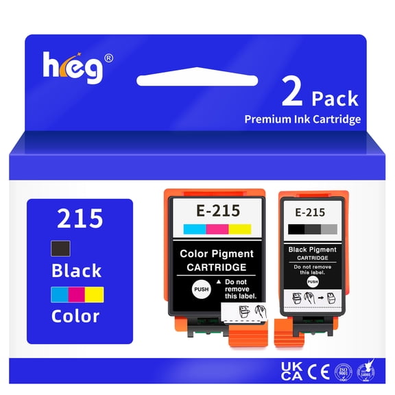 215 Ink Black & Color Cartridge Combo Pack Replacement for WorkForce WF-100 WF-110 EC-110 Printer(2 Pack)
