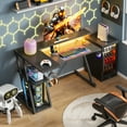 thumbnail image 2 of Satifur 39" Pro L-Shaped Gaming Desk Black, RGB LED, Power Hub & Monitor Riser for Ultimate Setup, 2 of 9