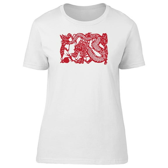 Long Traditional Red Dragon T-Shirt Men -Image by Shutterstock, Male 3X-Large