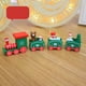 thumbnail image 2 of Adornos de tren de madera para niños, regalo de juguete para fiesta de Navidad, decoración de jardín de infancia Verde, 2 of 9