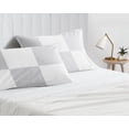 thumbnail image 2 of Premium 400TC Luxury Chex Fitted Sheet 3 Piece Set - Soft 100% Egyptian Cotton with 30" Inch Deep Pocket Box Pattern Fitted Bottom Sheets & Pillowcases - White & Light Grey Solid, Full-XXL Size., 2 of 4