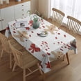 thumbnail image 2 of Red Christmas Gingerbread Man Pattern Rectangle Tablecloth 60"x84",Waterproof Polyester Rectangle Table Cloth, Wipeable Spillproof Polyester Tablecloth for Dining, Camping, Indoor and Outdoor, 2 of 5