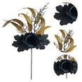thumbnail image 4 of 18.50x9.44 Inch Halloween Black Rose Maple Leaf Pumpkin Cuttings Bouquet for Halloween Party Thanksgiving Decoration, 4 of 6