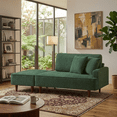 thumbnail image 2 of Aukfa 2 in 1 Chaise Lounge Chair with Ottoman & 2 Throw Pillows,Oversized Boucle Lounge Reading Chair for Living Room/Bedroom,Green, 2 of 6