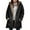 Black, variant on Women's Fashion Solid Color Zipper Long Sleeve Loose Hooded Mid-length Coat Army Green L