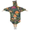 thumbnail image 2 of FORMRS Wearable Blanket Hoodie with Sleeves for Kids Cozy Flannel Sweatshirt, Orange Mushroom, 2 of 7