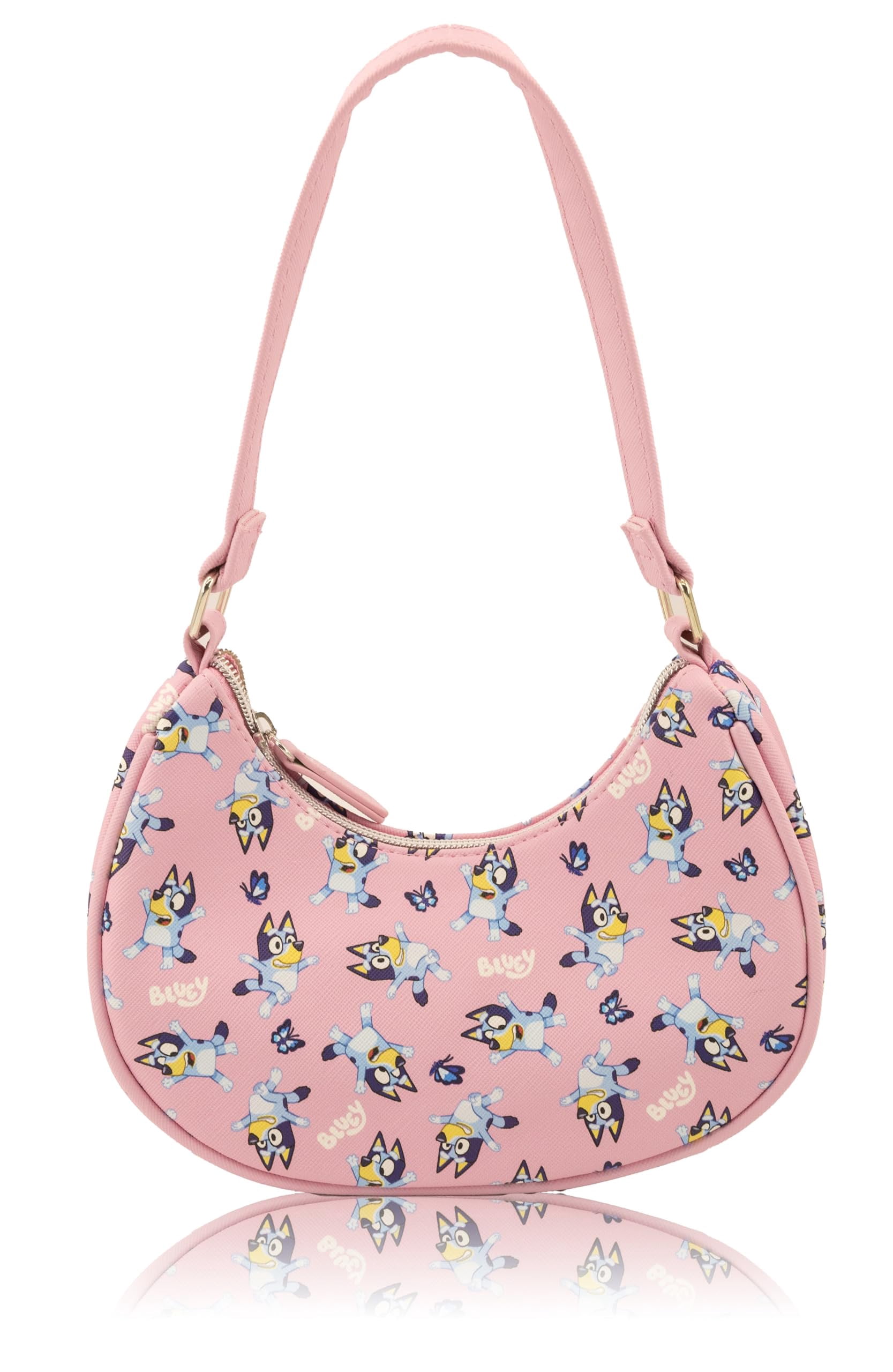 Bluey Hobo Handbag Purse for Girls  Official Crossbody Shoulder Bag with Adjustable Strap  Small PU Leather Toddler Purse, Preschool Handbag, Travel Tote, Everyday Mini Purse for Kids Ages 3+