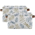 thumbnail image 2 of GZHJMY Fall Dragonfly Plant Leaf Storage Basket, Durable Canvas With Handles Large Collapsible Storage Bins Boxes for Home Office - 1 Pack Collapsible Organizer, 2 of 7