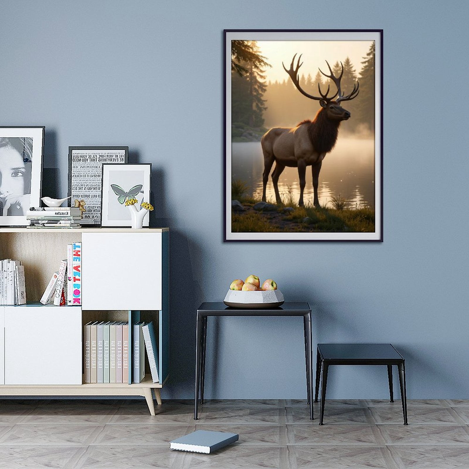 Diamond Art Kit for Adults, Majestic Elk Forest Sunrise Diamond Painting for Adults Beginners, DIY Diamond Art Painting Kits, 5D Diamond Painting Crafts for Home Decor 12x16 Frameless