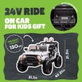 thumbnail image 7 of Xuanlur 24V Ride on Toys for Big Kids w/Width 2 Seat, Ride on Truck w/ Remote Control, Kids Electric Car for Kids, Rear Suspension, Portable Pull Rod, Light, Trunk Storage, Bluetooth, 2.5-4 MPH,White, 7 of 7