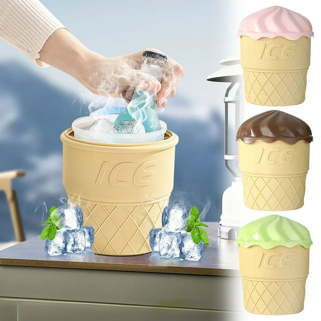 Sentmoon Petit Seau à Crème Glacée en Silicone avec Couvercle Garde la Crème Glacée Plus Froide Seau à Crème Glacée Boisson Champagne Vin Rouge Bière Machine à Crème Glacée Maison et Extérieur pour Pique-Niques Plage Camping