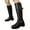 Black, variant on Pandaie Women's Knee High Boots Retro Platform Chunky Heel Western Tall Boot Buckles Motorcycle Riding Winter Shoes with Side Zipper Beige 6