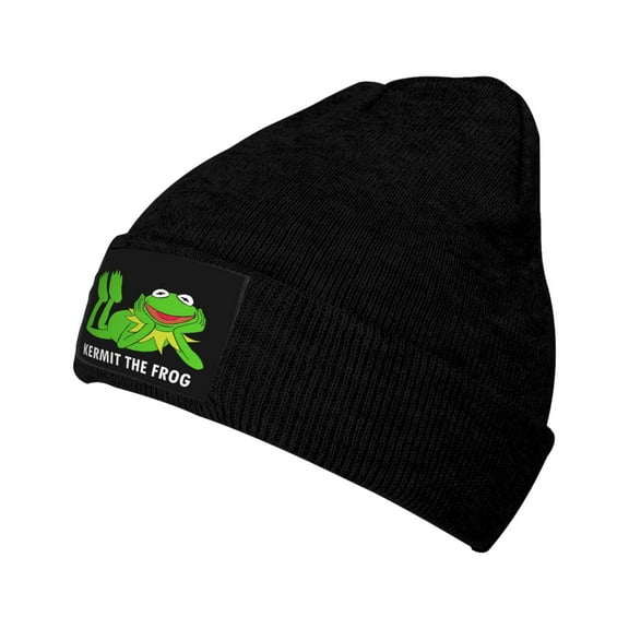 Women Men Kermit The Frog Beanies Graphic Knitted Hat Women Winter Soft Warm Cap