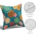 thumbnail image 4 of Teal Pillow Covers 18x18 Inch Set of 2 Turquoise Outdoor Throw Pillow Covers Summer Green Square Cotton Throw Pillow Covers Modern Cushion Case for Home Sofa Patio Couch Bed Indoor Decoration, 4 of 6