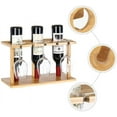 thumbnail image 2 of Countertop Bamboo Wine Holder Rack, Holds 3 Bottles & 3 Glasses, 2 of 6