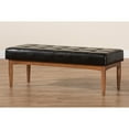 thumbnail image 7 of Baxton Studio Sanford Mid-Century Modern Dark Brown Faux Leather Upholstered and Walnut Brown Finished Wood Dining Bench, 7 of 7
