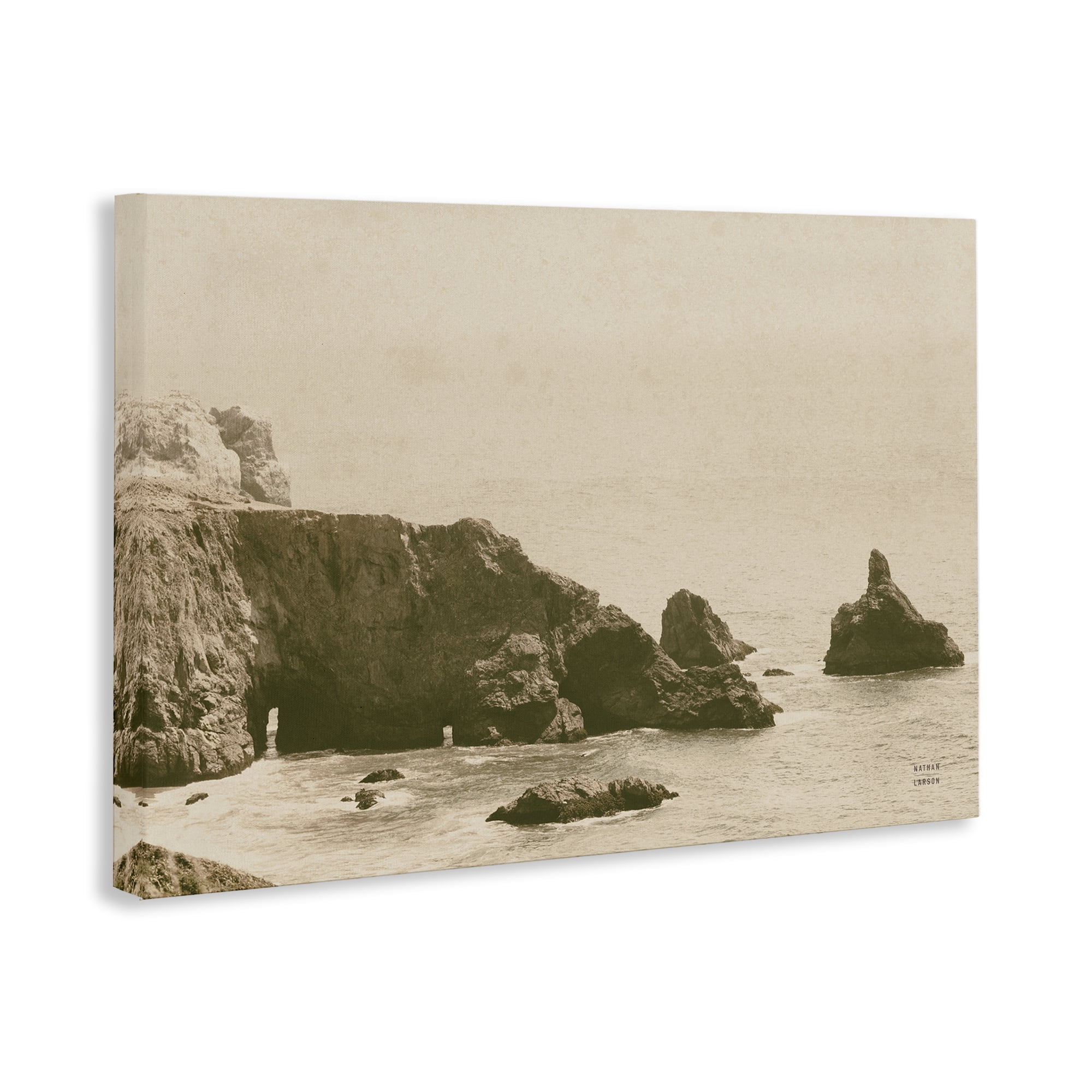 Stupell Industries Passing Through Cove Coastal Photography Gallery Wrapped Canvas Art Print Wall Art, 45 x 30
