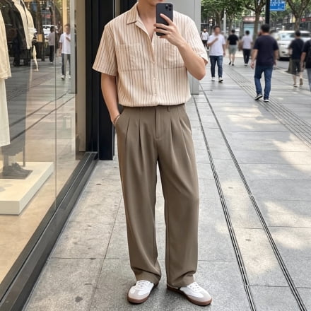 Men's Dress Pants Relaxed Classic Double Pleated Office Business Trousers S-XL