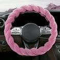 thumbnail image 6 of YUVA Winter Steering Wheel Cover, Fleece+Rubber, Pink/Green/Blue/Gray/Black, 14-15in, Warm, Anti-Slip, Universal, Easy Install, 6 of 6