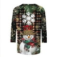 thumbnail image 5 of LiMoi Women's 3/4 Sleeve Round Neck T-Shirt with Christmas Snowman Scene Print Tees Tshirts Tops Blouse for Ladies My Items, 5 of 5