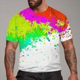 thumbnail image 2 of kpoplk Men's Retro Summer T-Shirt Big and Tall Relaxed Fit Short Sleeve Crew Neck Soft Cotton Blend Cool Vintage Graphic Tee Size XXXL,White, 2 of 4