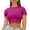 Z2 Hot Pink, variant on HCYSFG Womens "HAITI" Letter Print Crop Top Casual Crew Neck Short Sleeve Tee Cultural Pride Graphic Top Trendy Summer Streetwear