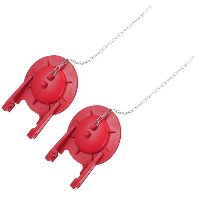 OULII 2pcs Water Saving Toilet Flappers Rubber Red Prevent Overflow Toilet Supplies