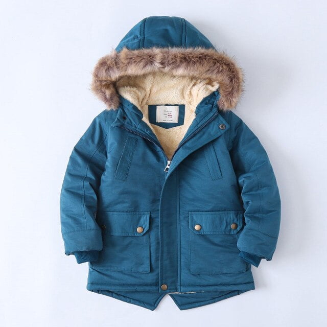 AAMILIFE Boy's Thick Cotton Padded Parka Jacket Hooded Fleece Coat