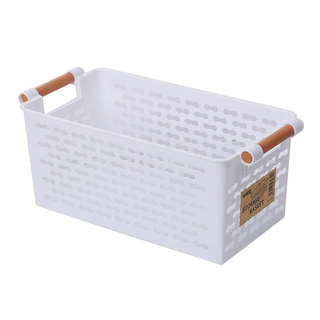 Flmtop Plastic Storage Bins Multi-Purpose Storage Basket Flexible Storage Organizer Bins Baskets with Double Handle for Organizing Storage Baskets