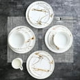 thumbnail image 6 of Stone Lain Zora 32-Piece Porcelain Gold Splash Dinnereware Set, Service for 8, White with Gold, 6 of 11