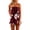 Wine, variant on Shadoumai Women's Rompers Summer Strapless Floral Print Off Shoulder Boho Flowy Ruffle Hem Shorts Jumpsuit with Pocket