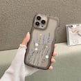 thumbnail image 5 of Compatible for iPhone 13 Case Matte Clear,Flower Cute Wavy Phone Case,Floral Aesthetic Protective Soft TPU Black Case for iPhone 13 Women Girl 6.1 Inches, 5 of 14