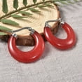 thumbnail image 2 of Cranelian Red Hoop Earrings for Women Jewelry Stainless Steel Clip on Clasp Christmas Gifts for Women, 2 of 9
