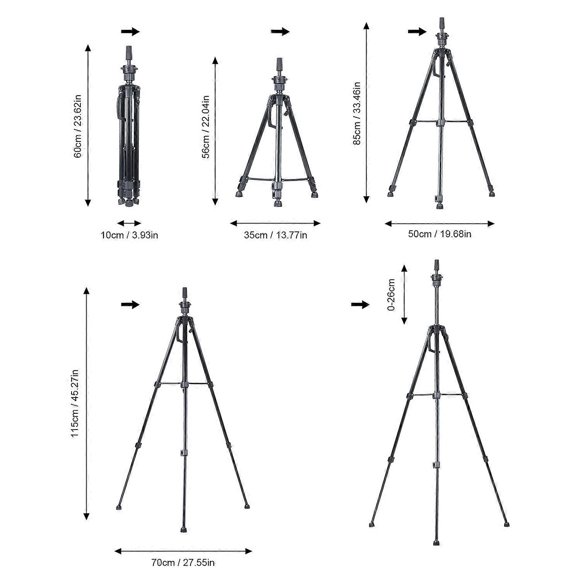 Adjustable Metal Mannequin Tripod Stand Multifunctional Tripod Stand Manikin Head Wig Stand Cosmetology Training Doll Head Stand