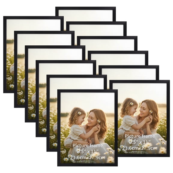 8.5x11 Picture Frames for Home Decor, Wall Hanging and Tabletop Display (12 pack)