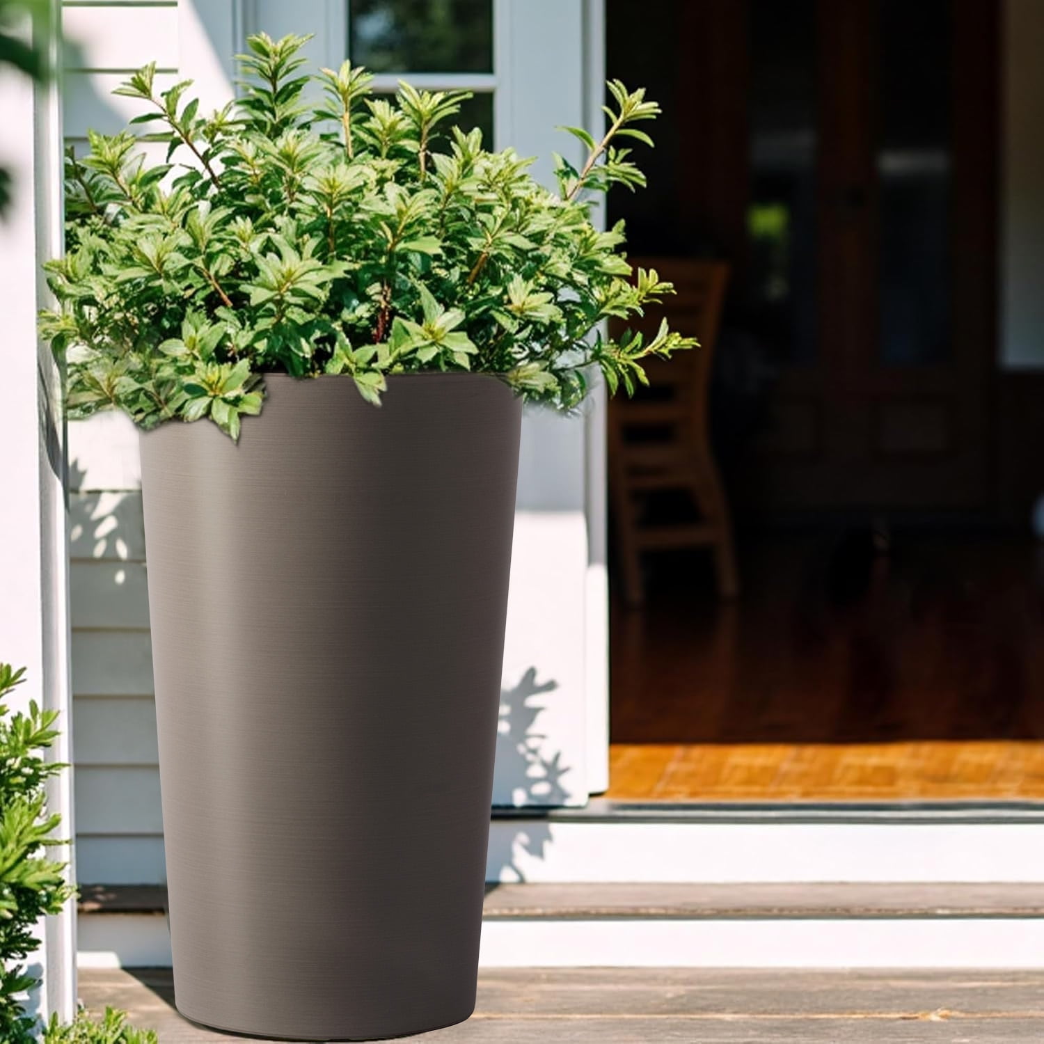 Modern Tall 21.7in Planters 2 Pack for Outdoor Plants