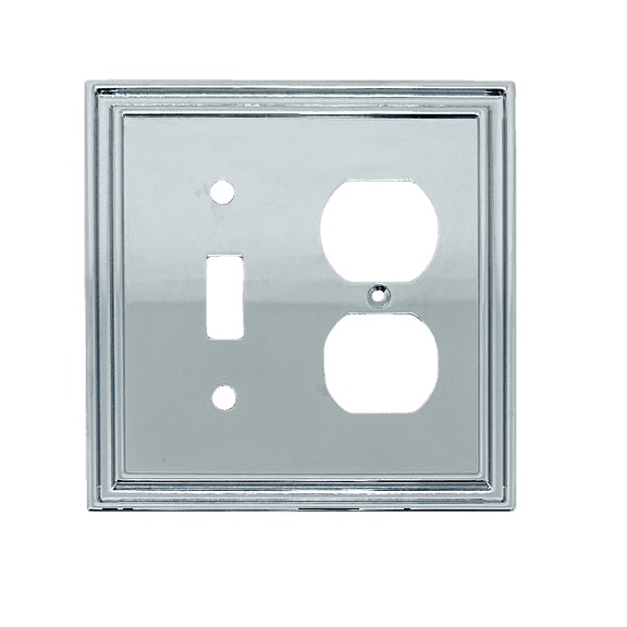 Liberty W36283-PC Silverton Single Switch Duplex Outlet Cover Plate Polished Chrome