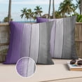 thumbnail image 3 of Purple Gray Ombre Outdoor Pillow Covers 26x26 Set of 2, Waterproof Patio Throw Pillowcase Protectors, Vintage Country Wooden Square Decorative Pillow Shams Cushion Covers for Seat Bed Couch Sofa, 3 of 8