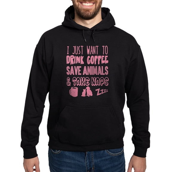 CafePress - Coffee Animals Naps Hoodie (Dark) - Pullover Hoodie, Classic, Comfortable Hooded Sweatshirt