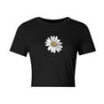 thumbnail image 6 of Mifsaly Floral Crop Tops for Women Summer Slim Fit Crewneck Short Sleeve Cropped T-Shirts Trendy Y2K Going Out Cotton Shirts Lightweight Casual Beach Club Party Tees S, 6 of 6