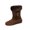 Brown, variant on Womens Mid Calf Snow Boots Round Toe Flat Sole Faux Suede Turn Down Fur Cuff Metal Buckle Cozy Daily Winter Boots Brown Size US8.5