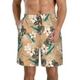 thumbnail image 2 of Uemuo Tropical Leaves Flower Pattern Men's Swim Trunks Hawaiian Beach Bathing Suit Swimsuits Beach Quick-Dry Shorts with Pockets-3X-Large, 2 of 9