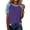 Purple, variant on Casual Plus Size Womens Top Colorblock Crewneck Tunic Short Sleeve Raglan Denim Shirt Green,Size 3XL