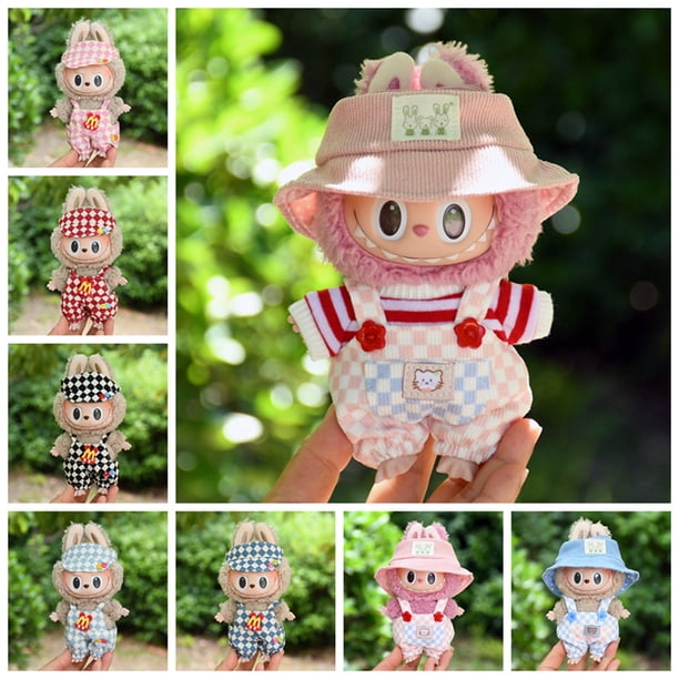 Conjunto De Ropa Para Muñeca Lapupu De 17 Cm Con Suéter, Sombrero Y Mochila, Traje Elegante De Peluche Color Beige-marrón, Accesorios De Moda Para Coleccionistas